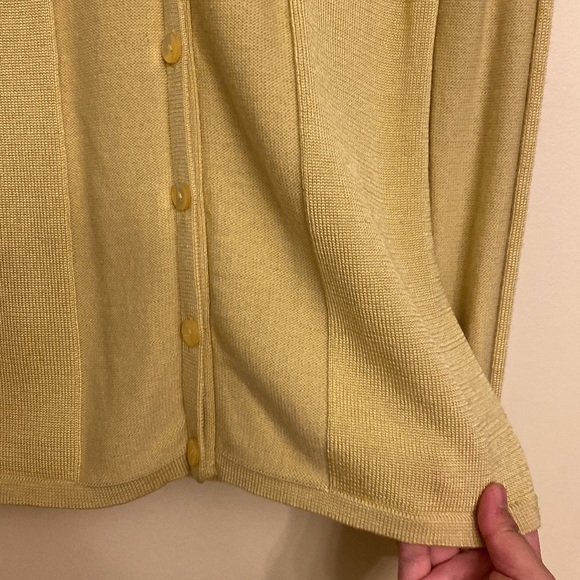 Jones New York yellow greenish front open sweater - Picture 7 of 12